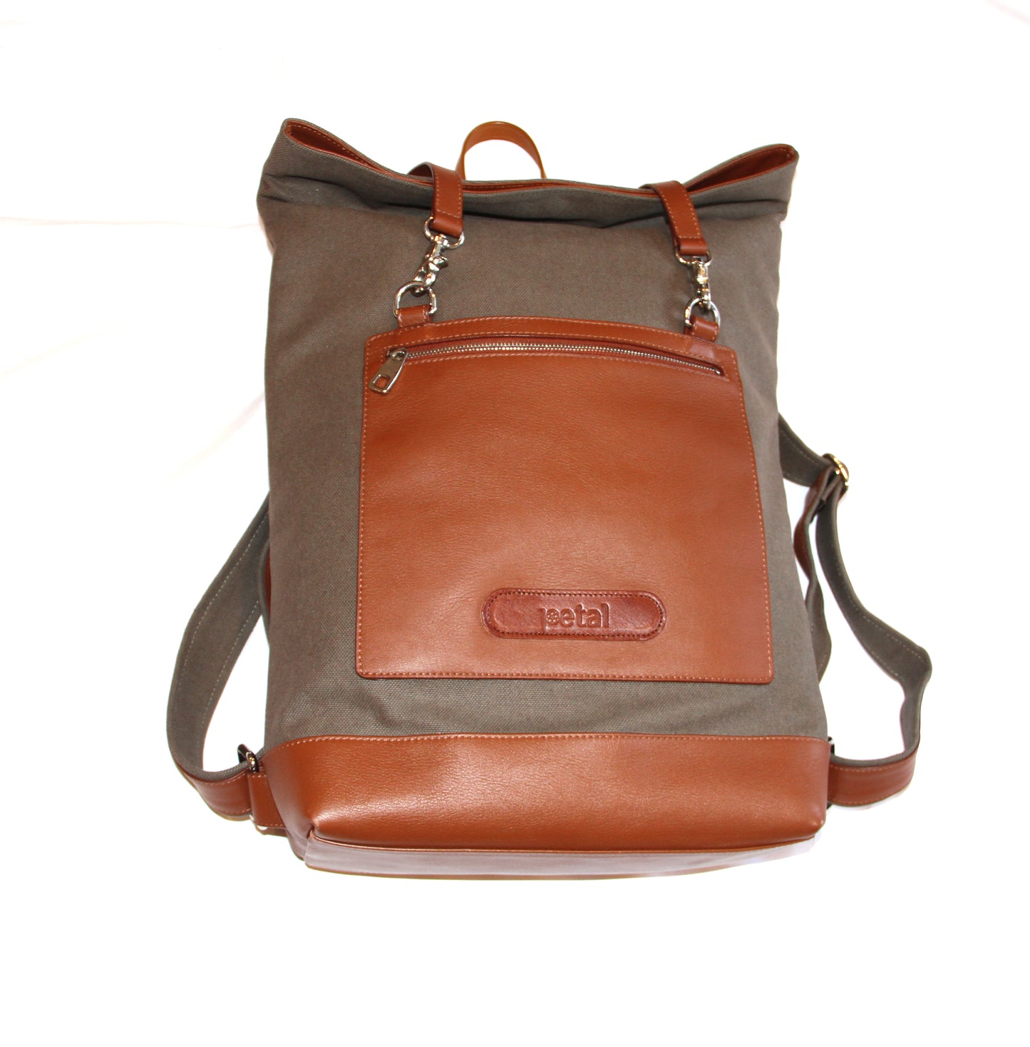 PETAL PLUG & GO - COTTON WAXED & LEATHER BACK PACK