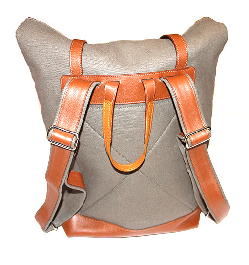 PETAL PLUG & GO - COTTON WAXED & LEATHER BACK PACK