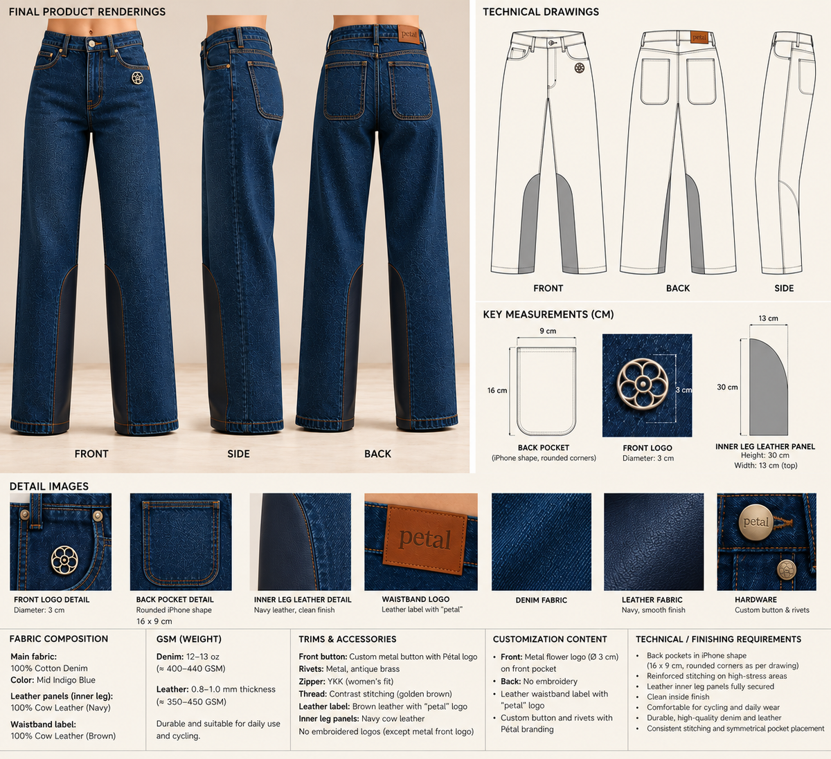 Petal jeans made to ride